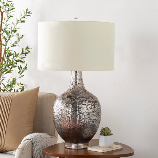 Kendra - 23145 by Surya in ivory, n/a and silver. Made from polyester, glass, metal, crystal in a transitional style.
