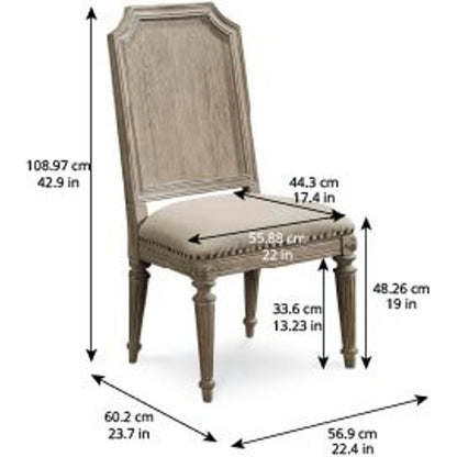 Arch Salvage Mills Side Chair (Set of 2) by A.R.T. Furniture. Made from parrawood solids, cathedral elm veneers, foam, fabric, metal in a traditional style.