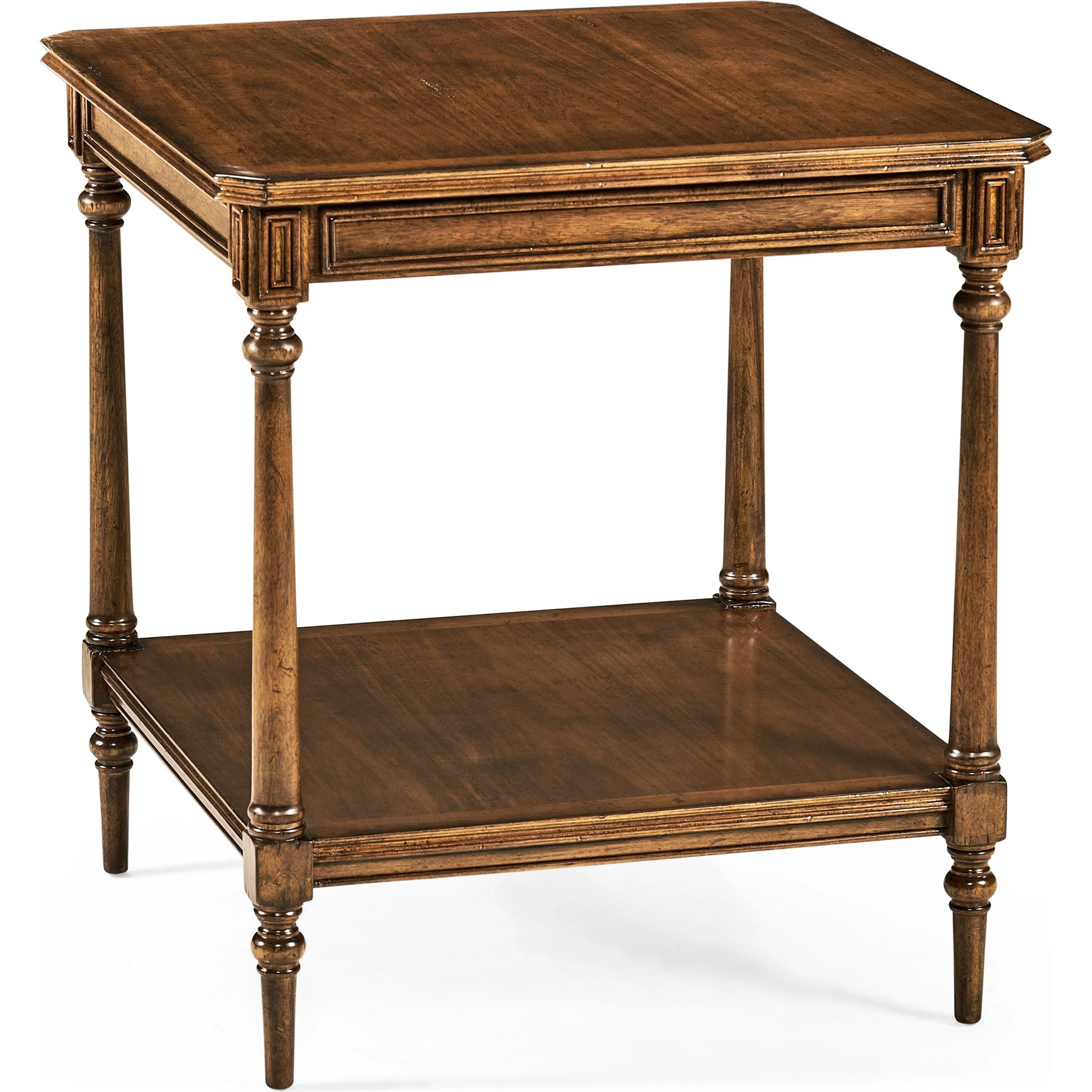 Casual Accents Victorian Style Walnut Side Table by Jonathan Charles in brown and medium walnut. Made from acacia in a traditional style.