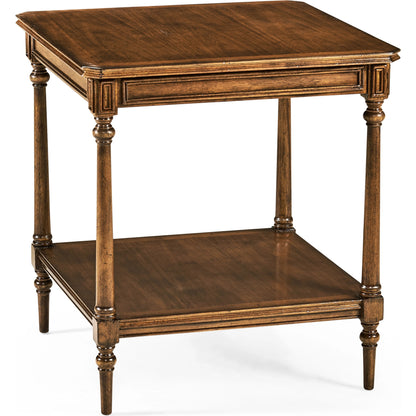 Casual Accents Victorian Style Walnut Side Table by Jonathan Charles in brown and medium walnut. Made from acacia in a traditional style.