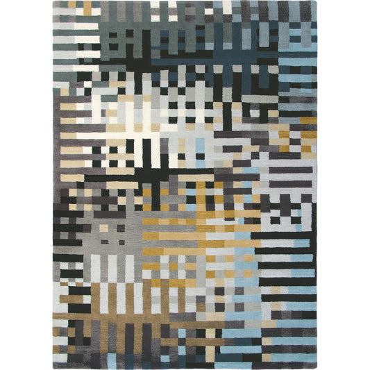 Kodari Rug - 15621 by Surya in medium brown, black, gray, seafoam, navy, amber. Made from 100% new zealand wool in a unique style.