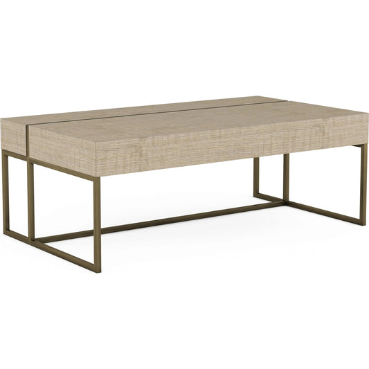 North Side Cocktail Table by A.R.T. Furniture in brown and shale. Made from parrawood solids, quarter figured/fiddle ash veneer, metal in a modern style.