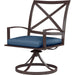 La Jolla Outdoor Swivel Dining Chair by Sunset West in browns. Made from aluminum in a modern style.