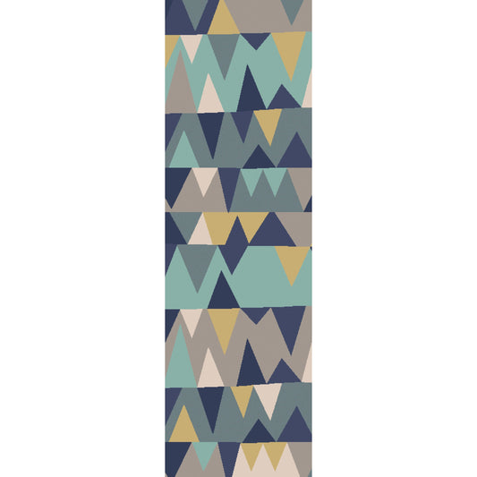 Kennedy Rug - 15527 by Livabliss in blue, tan, navy, gray, teal. Made from 100% wool in a unique style.