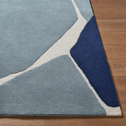 Kennedy KDY-3017 Rug by Livabliss in blue, navy, light slate. Made from 100% wool in a unique style.