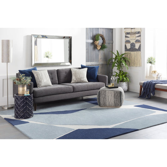 Kennedy Rug - 15528 by Livabliss in dark blue, navy, light gray. Made from 100% wool in a unique style.