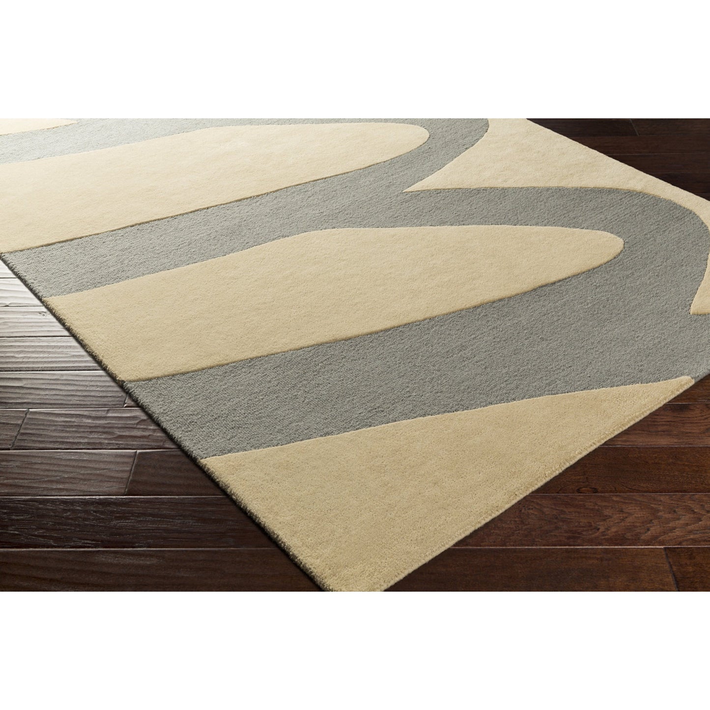 002 79365-31016 | Closeup | Kennedy Rug - 15529 by Surya in tan, denim. Made from 100% wool in a unique style.