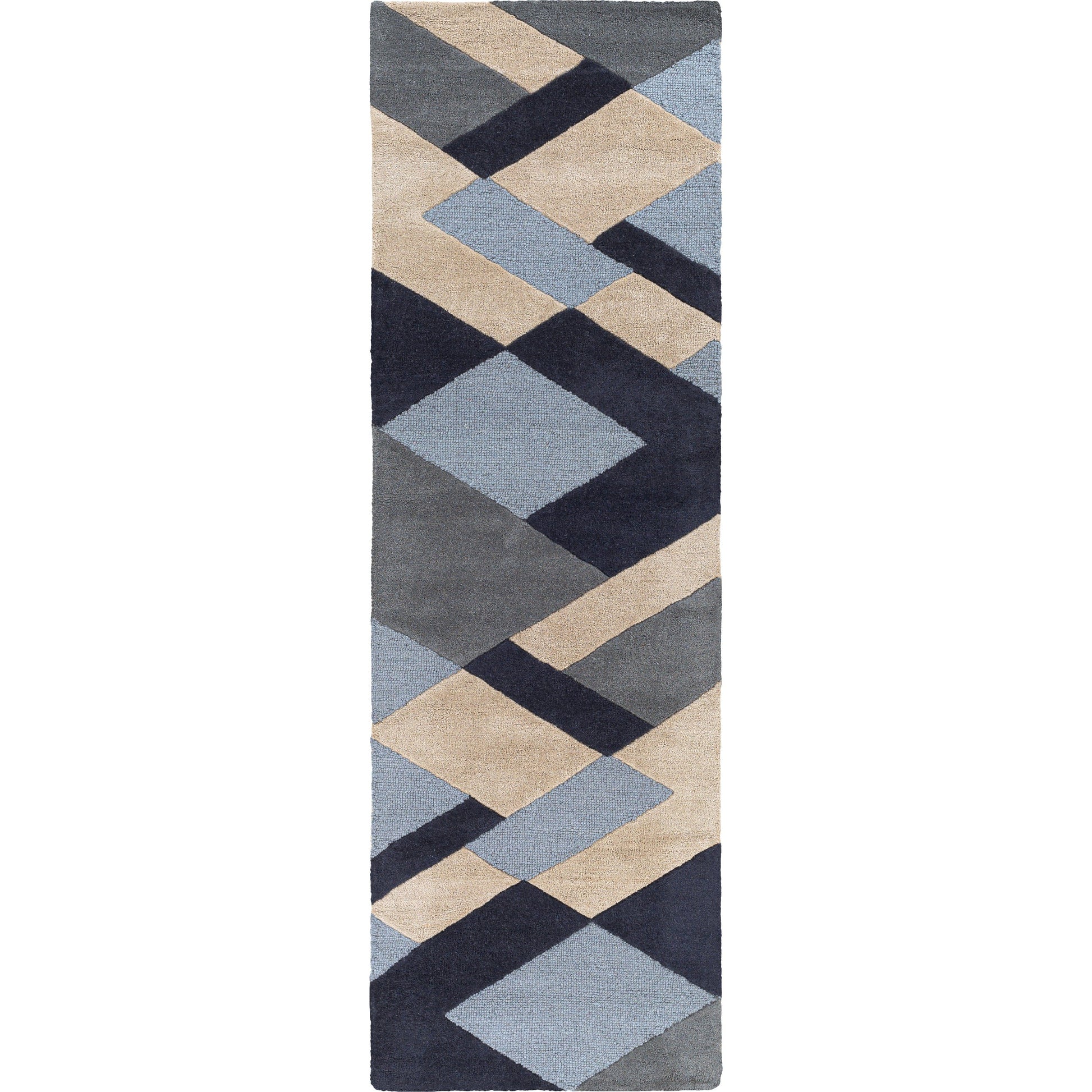 Kennedy Rug - 27063 by Surya in ink blue, medium gray, light beige, charcoal, denim. Made from 100% wool in a unique style.