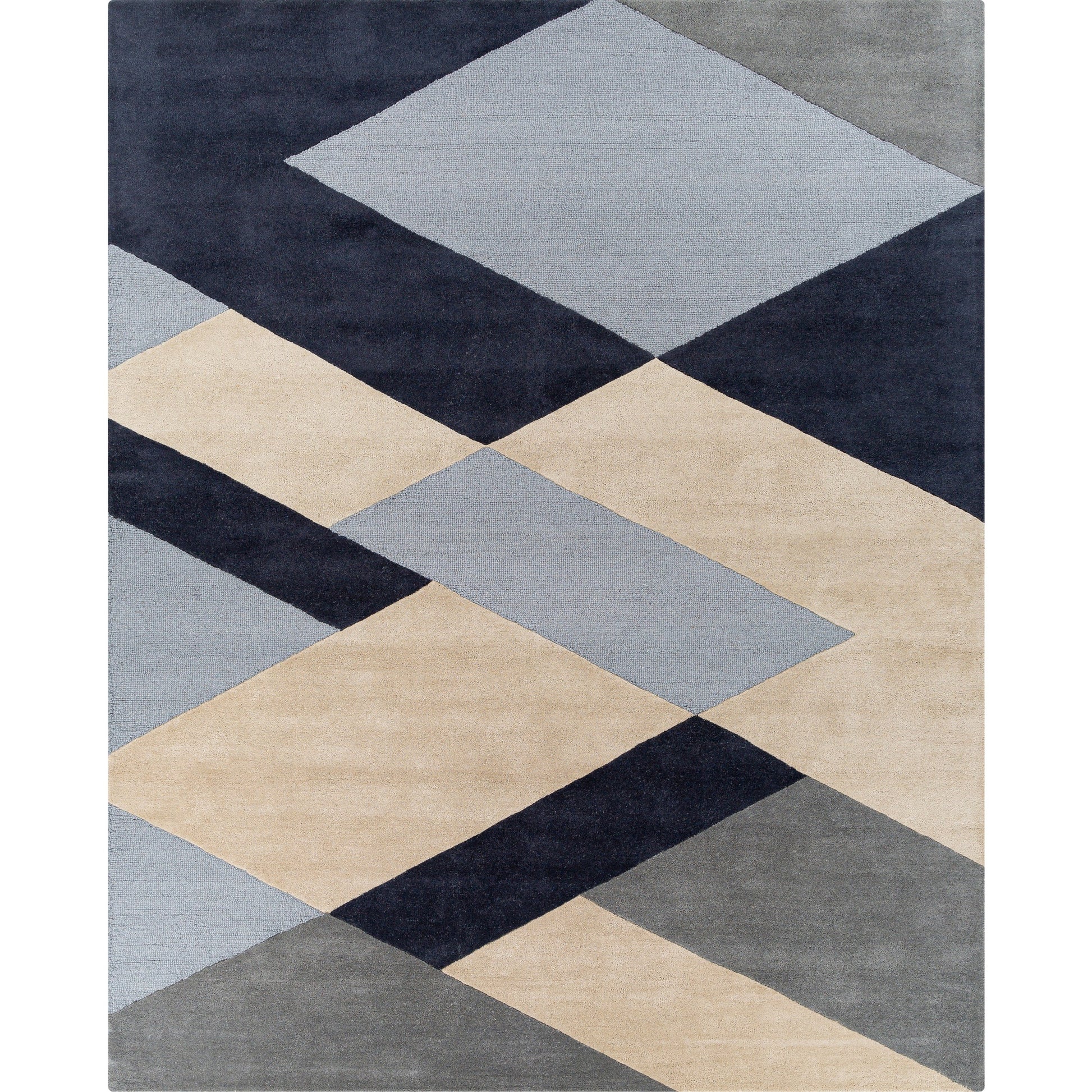 Kennedy Rug - 27063 by Surya in ink blue, medium gray, light beige, charcoal, denim. Made from 100% wool in a unique style.