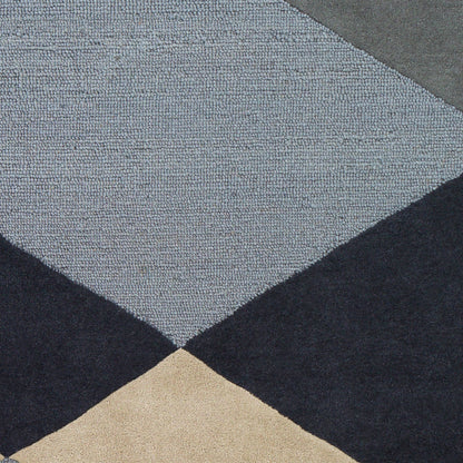 Kennedy Rug - 27063 by Surya in ink blue, medium gray, light beige, charcoal, denim. Made from 100% wool in a unique style.