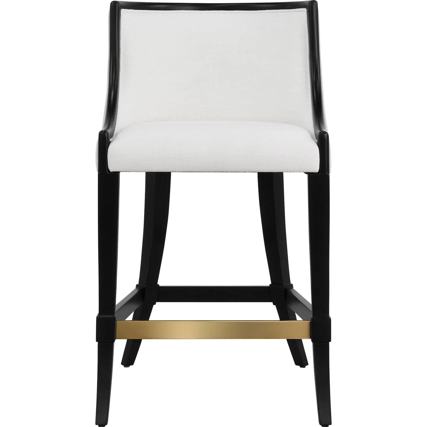 006 SI-2461302 | Additional Silo | Keaton Klismos Leg Counter Stool by Worlds Away. Made from solid wood, mdf, foam, linen in a modern style.