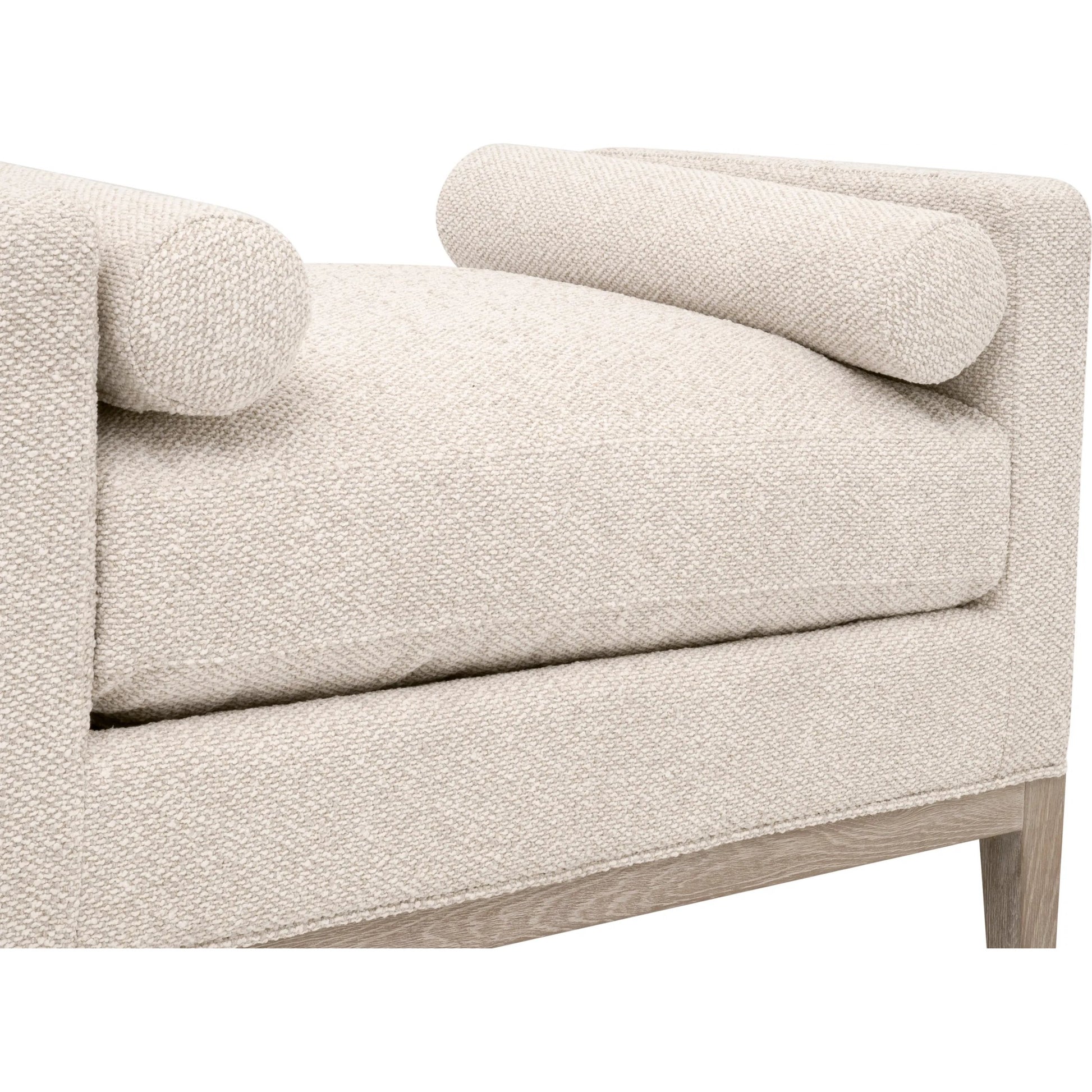 Keaton Upholstered Accent Stool by Essentials For Living in livesmart gellar, linen, natural gray oak. Made from solid oak wood, mdf, plywood in a transitional style.