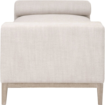 Keaton Daybed by Essentials For Living in bisque and natural gray, bisque. Made from solid oak wood, 55% linen, 45% polyester fabric, foam in a modern style.