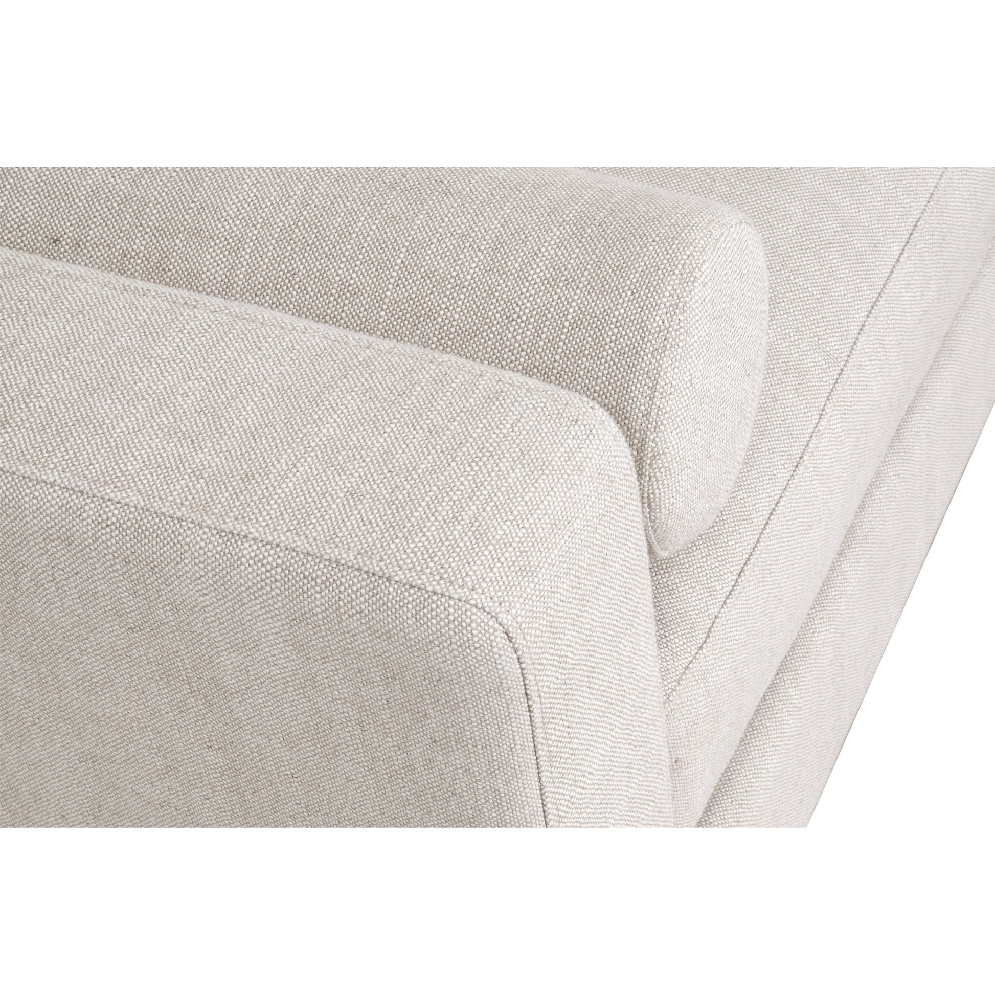 Keaton Daybed by Essentials For Living in bisque and natural gray, bisque. Made from solid oak wood, 55% linen, 45% polyester fabric, foam in a modern style.