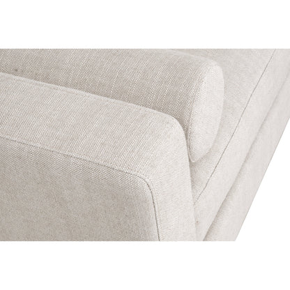 Keaton Daybed by Essentials For Living in bisque and natural gray, bisque. Made from solid oak wood, 55% linen, 45% polyester fabric, foam in a modern style.