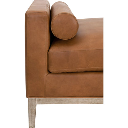 Keaton Daybed by Essentials For Living in bisque and natural gray, bisque. Made from solid oak wood, 55% linen, 45% polyester fabric, foam in a modern style.