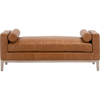Keaton Upholstered Bench by Essentials For Living in pearl and livesmart peyton pearl, natural gray oak. Made from solid oak wood, 98% polyester, 2% nylon fabric, foam in a transitional style.
