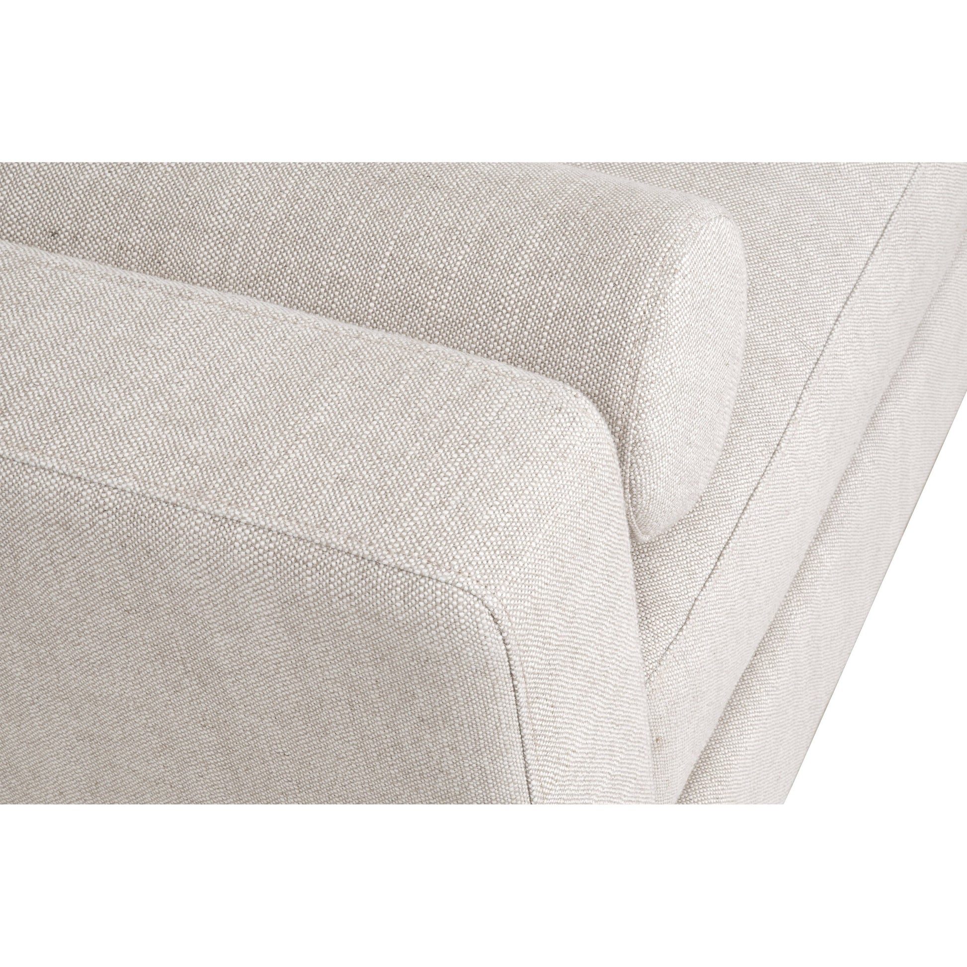 Keaton Daybed by Essentials For Living in bisque and natural gray, bisque. Made from solid oak wood, 55% linen, 45% polyester fabric, foam in a modern style.