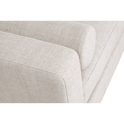 Keaton Daybed by Essentials For Living in bisque and natural gray, bisque. Made from solid oak wood, 55% linen, 45% polyester fabric, foam in a modern style.