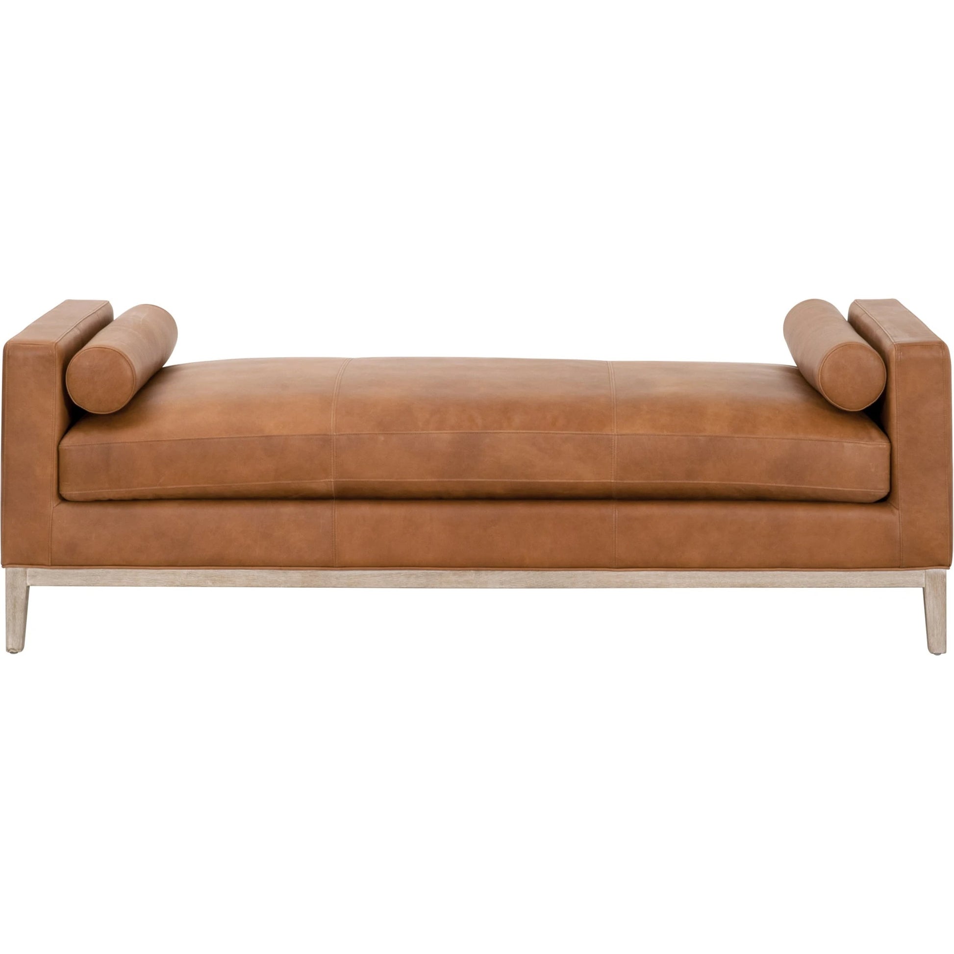 Keaton Daybed by Essentials For Living in bisque and natural gray, bisque. Made from solid oak wood, 55% linen, 45% polyester fabric, foam in a modern style.