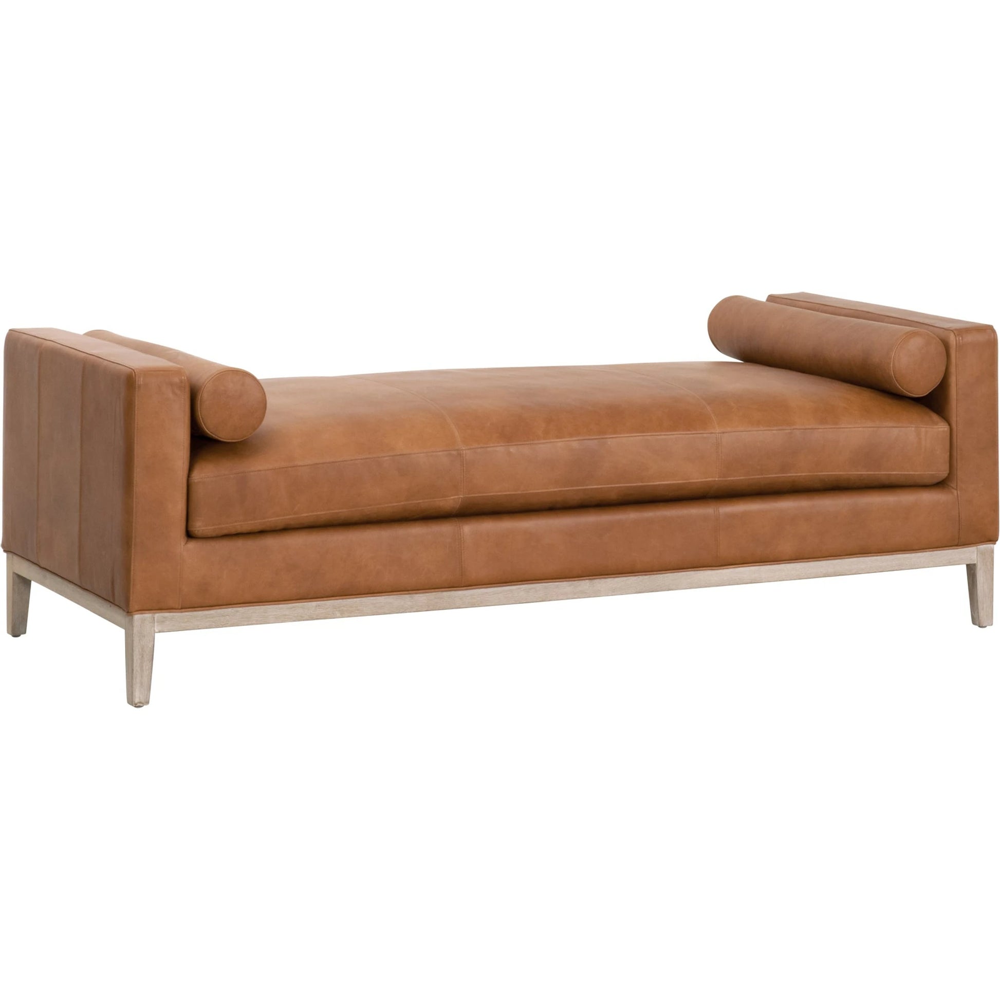 Keaton Daybed by Essentials For Living in bisque and natural gray, bisque. Made from solid oak wood, 55% linen, 45% polyester fabric, foam in a modern style.