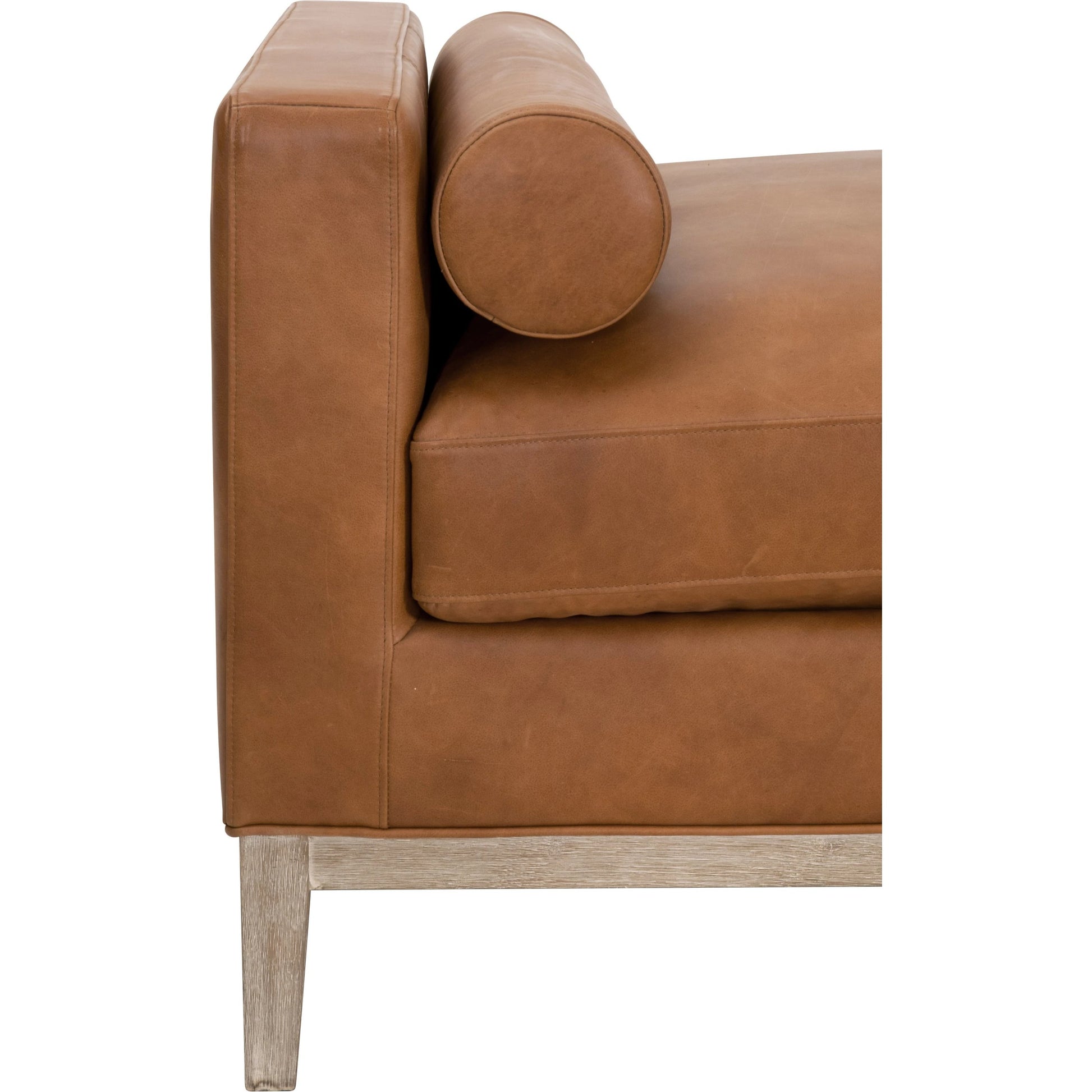 Keaton Daybed by Essentials For Living in bisque and natural gray, bisque. Made from solid oak wood, 55% linen, 45% polyester fabric, foam in a modern style.