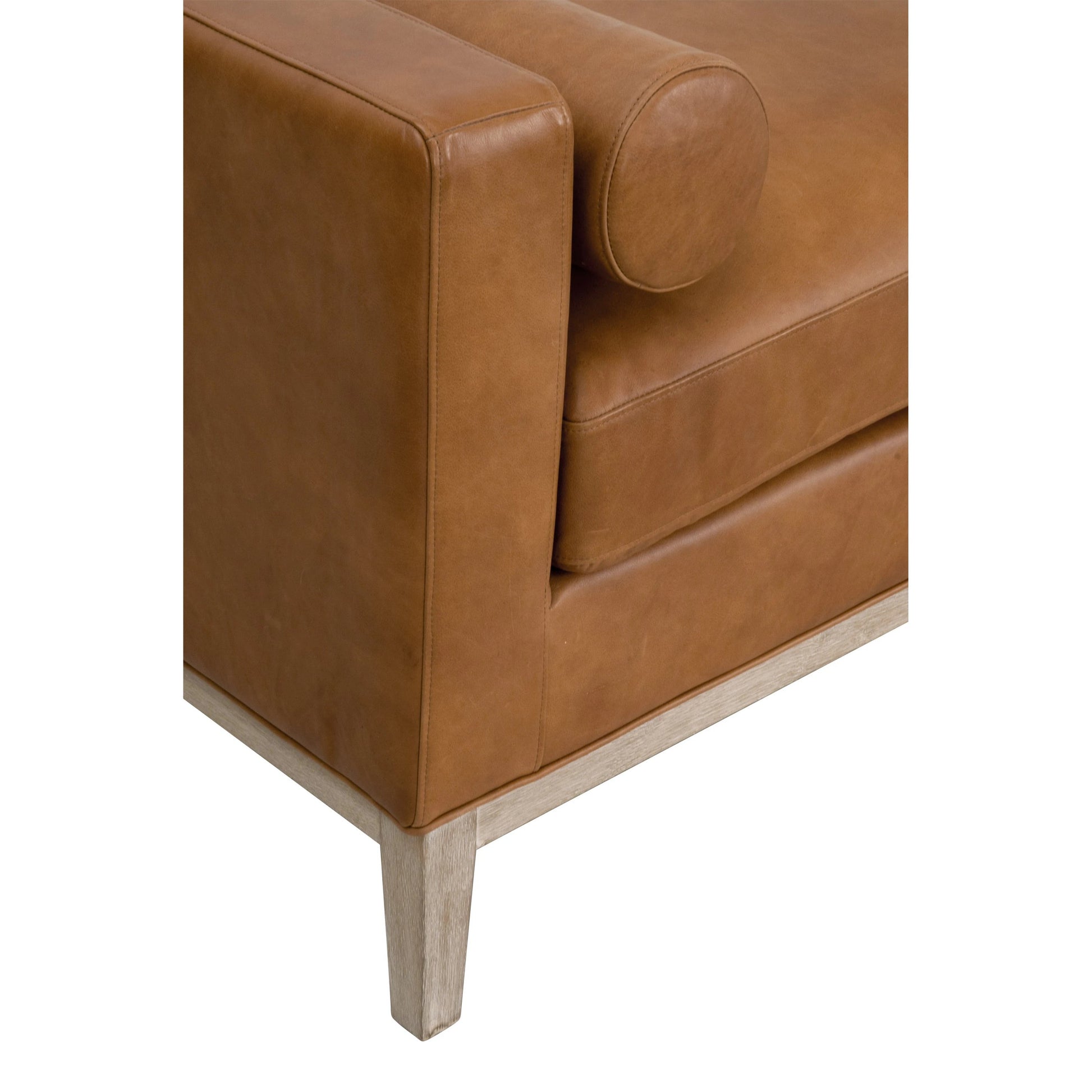 Keaton Daybed by Essentials For Living in bisque and natural gray, bisque. Made from solid oak wood, 55% linen, 45% polyester fabric, foam in a modern style.