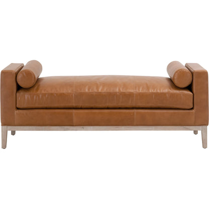 Keaton Upholstered Bench by Essentials For Living in pearl and livesmart peyton pearl, natural gray oak. Made from solid oak wood, 98% polyester, 2% nylon fabric, foam in a transitional style.