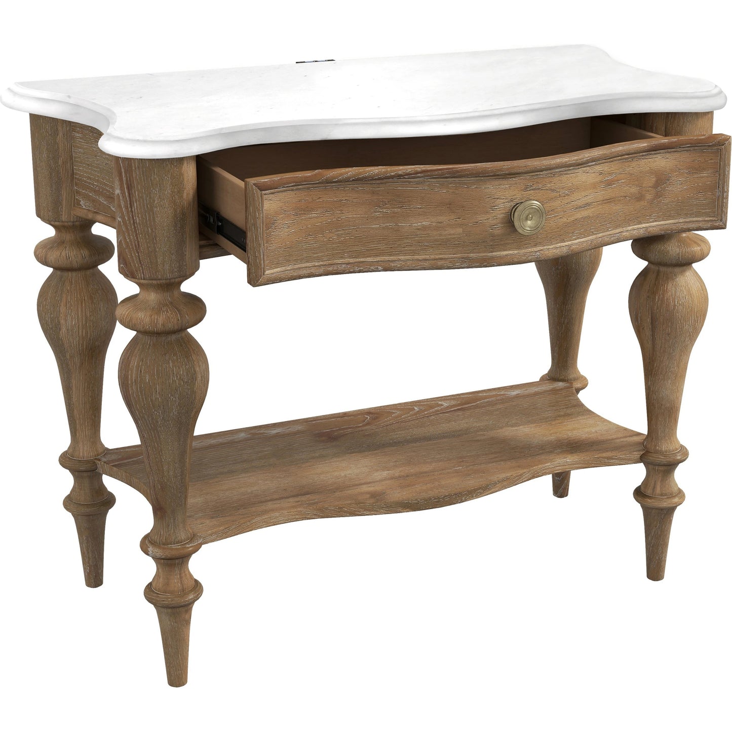 002 SI-2155669 | Additional Silo | Weston Hills Bedside Table by Pulaski Furniture in flax seed. Made from hardwood solids, hickory veneers in a traditional style.
