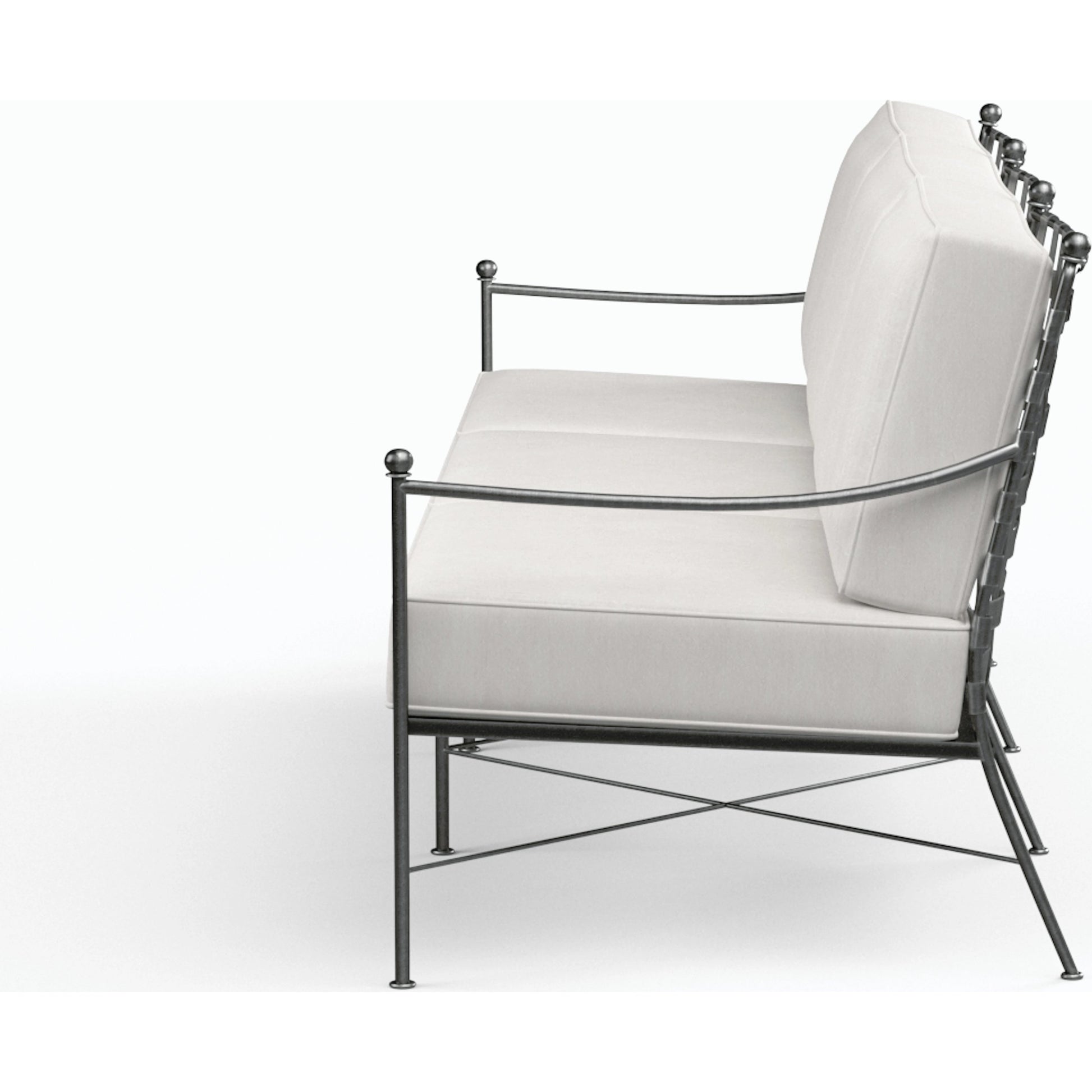 Provence Outdoor Sofa by Sunset West. Made from wrought iron in a modern style.