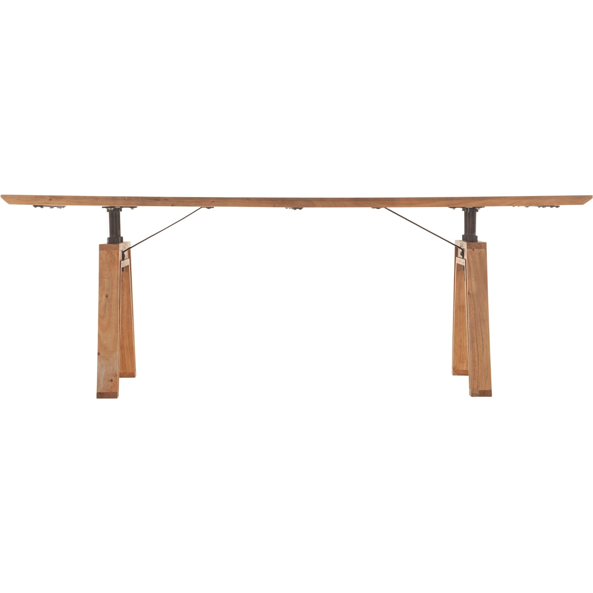 Landmark 84" Dining Table by LH Imports in brown. Made from acacia, metal in a modern style.