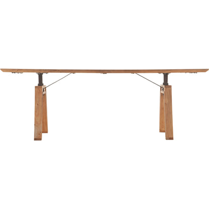 Landmark 84" Dining Table by LH Imports in brown. Made from acacia, metal in a modern style.
