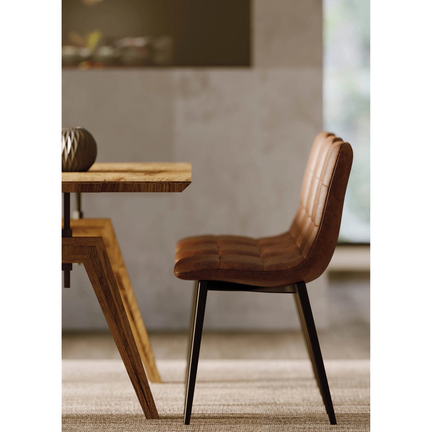 013 SI-2004300 | Lifestyle | Landmark 84" Dining Table by LH Imports in brown. Made from acacia, metal in a modern style.