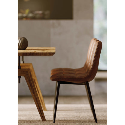 Landmark 84" Dining Table by LH Imports in brown. Made from acacia, metal in a modern style.