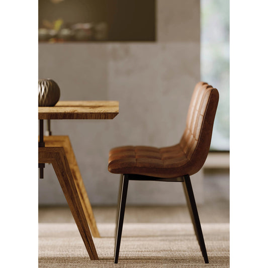 Landmark 84" Dining Table by LH Imports in brown. Made from acacia, metal in a modern style.