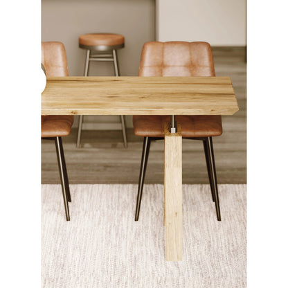 Landmark 84" Dining Table by LH Imports in brown. Made from acacia, metal in a modern style.