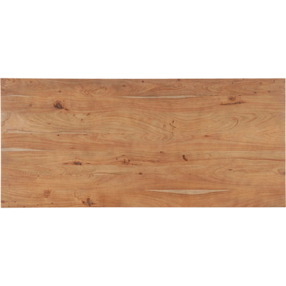 Landmark 84" Dining Table by LH Imports in brown. Made from acacia, metal in a modern style.