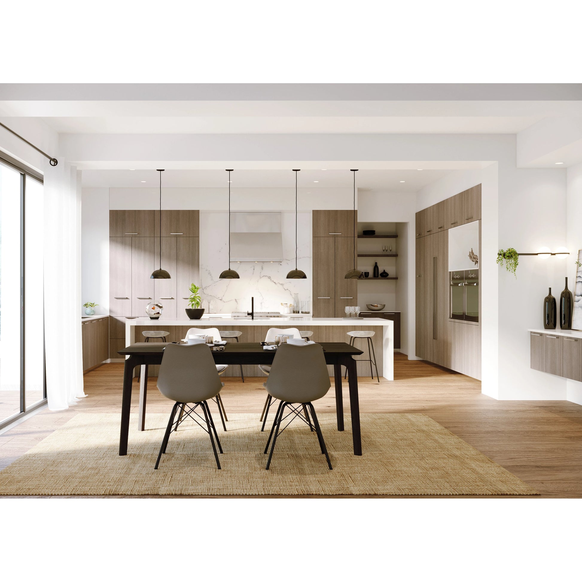 Kenzo 71" Dining Table by LH Imports. Made from mango in a modern style.