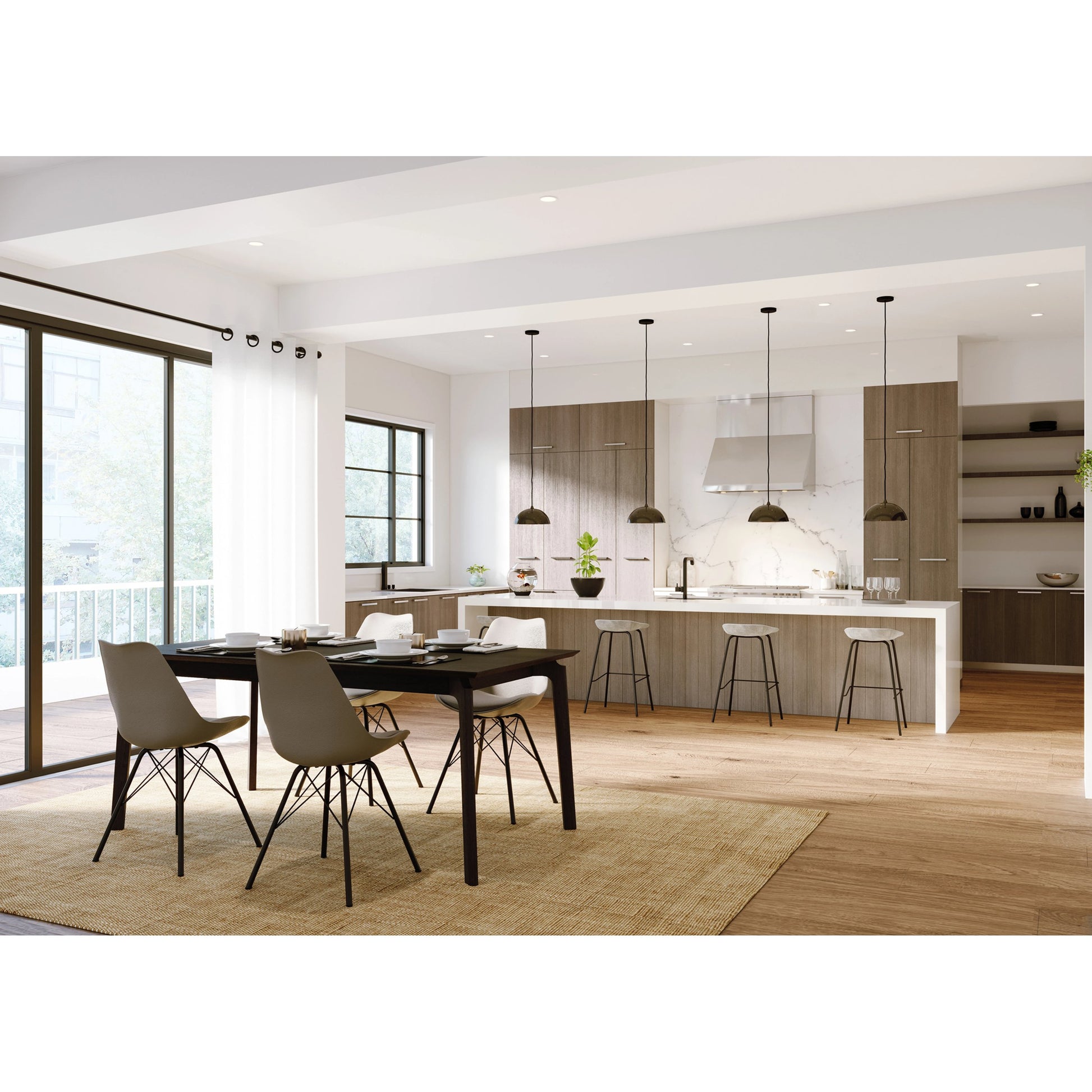Kenzo 71" Dining Table by LH Imports. Made from mango in a modern style.