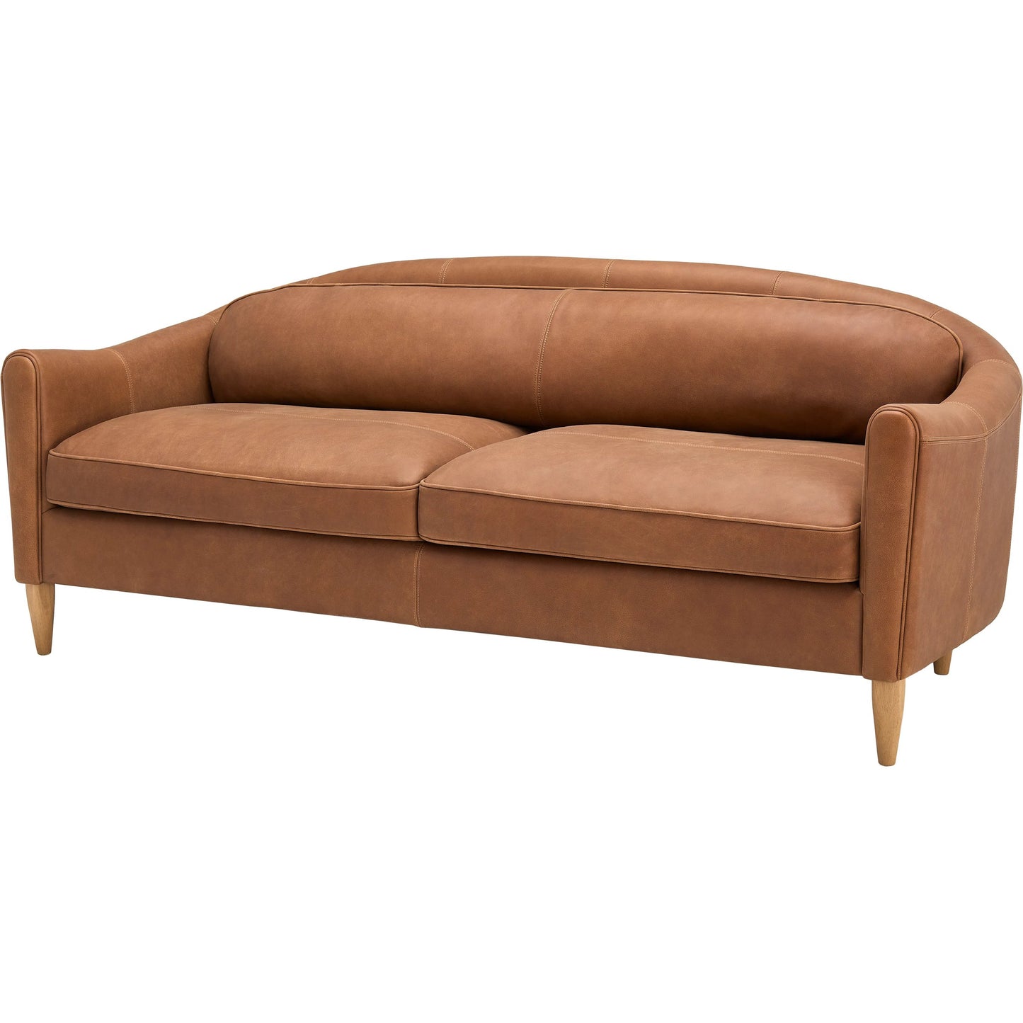 001 SI-2244412 | Primary Silo | Kenmare Sofa by Surya in brown. Made from aniline dyed leather, rubber wood, polyurethane foam, dacron in a traditional style.