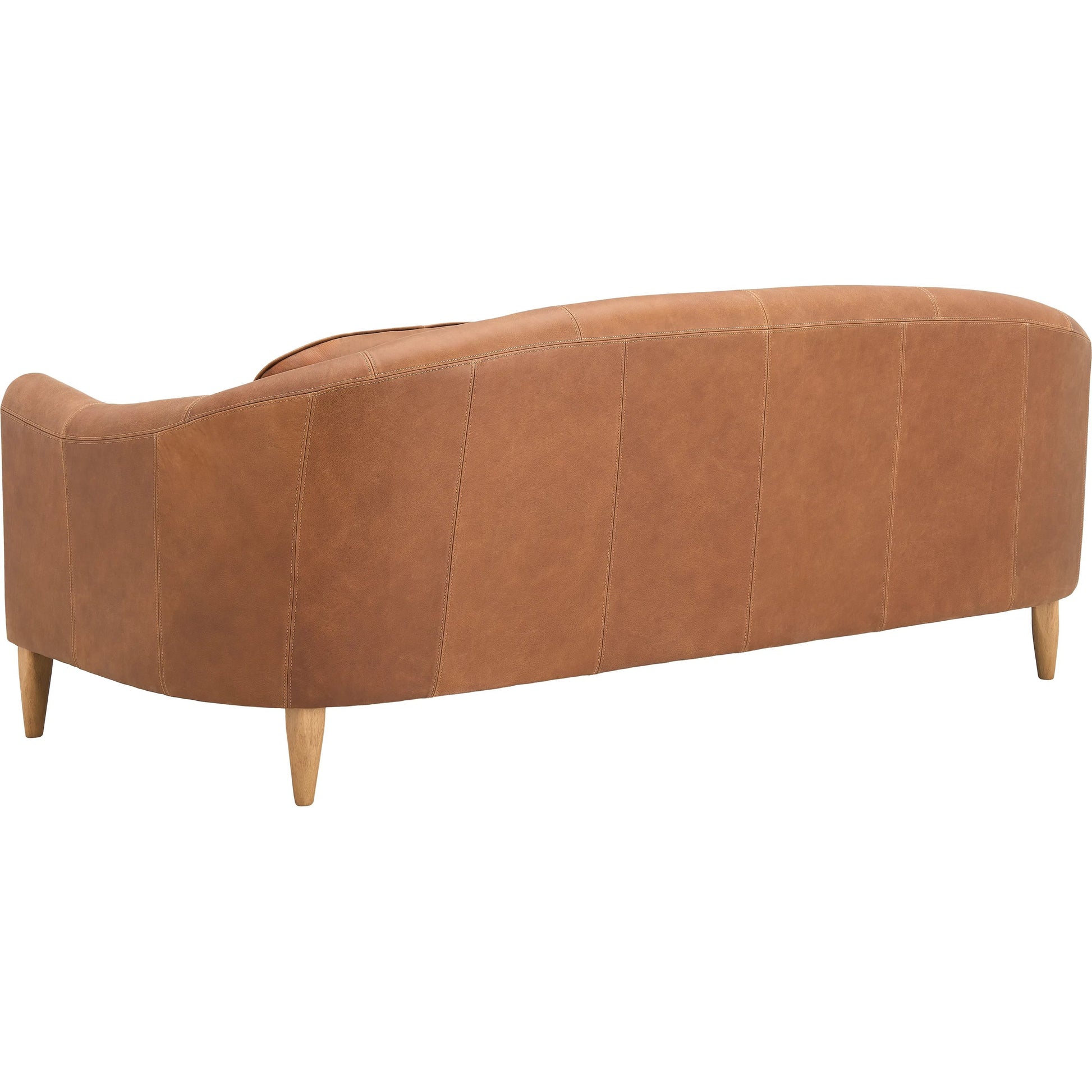 Kenmare Sofa by Surya in brown. Made from aniline dyed leather, rubber wood, polyurethane foam, dacron in a traditional style.