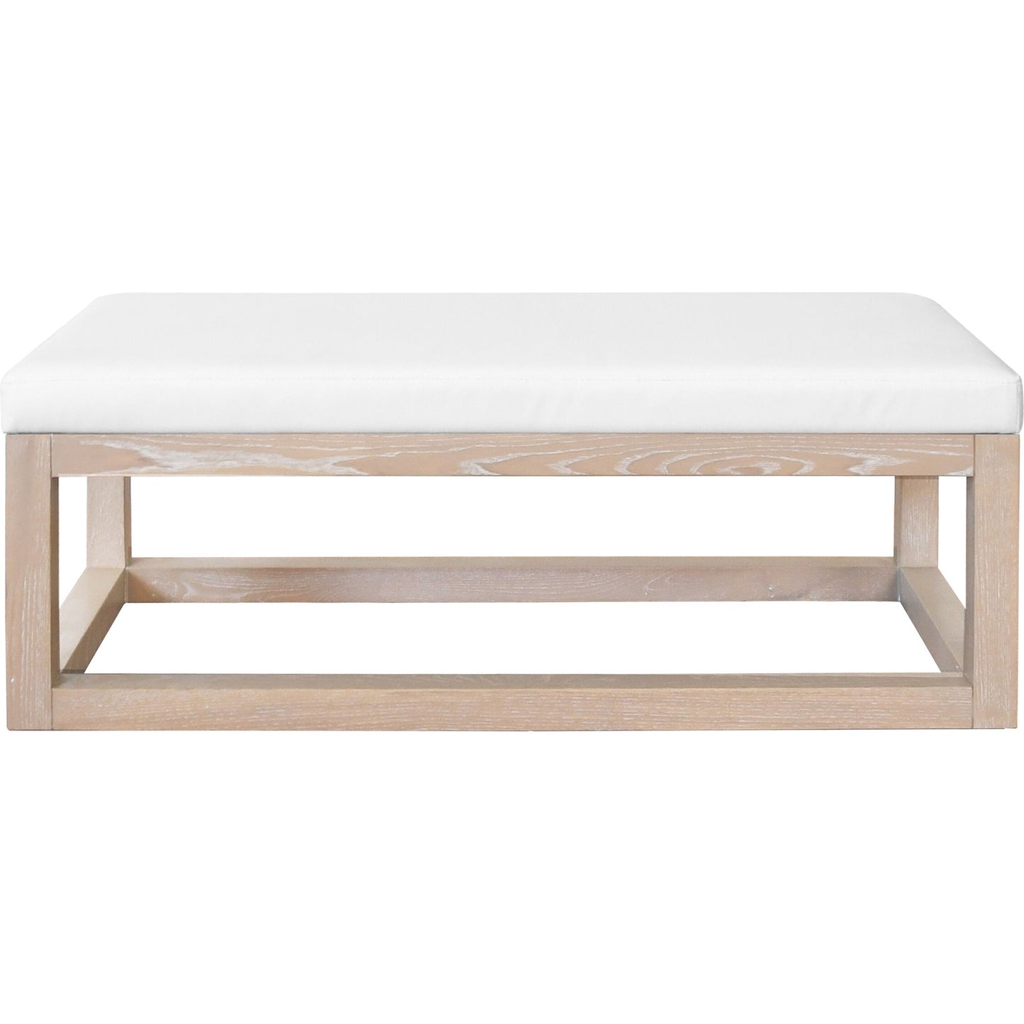 002 SI-1789856 | Additional Silo | Kenneth Rectangle Bench by Worlds Away in cerused oak. Made from oak solids, plywood, foam, vinyl in a cottage & farmhouse style.