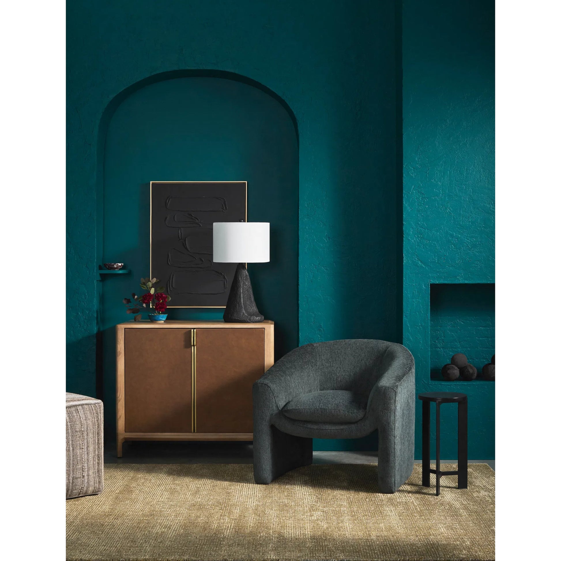 Kenner Cabinet by Surya in brown and natural. Made from mango wood in a modern style.