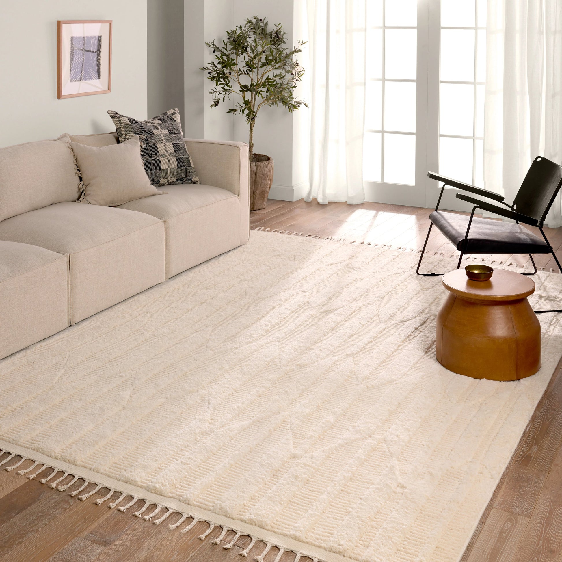 Keoka Quest KEO11 Rug by Jaipur Living in cream. Made from 90% wool, 10% cotton in a unique style.