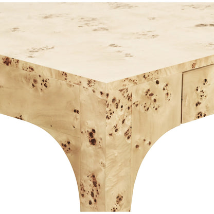 Kerry Square Two Drawer Pagoda Style Game Table by Worlds Away in burl. Made from unique in a modern style.