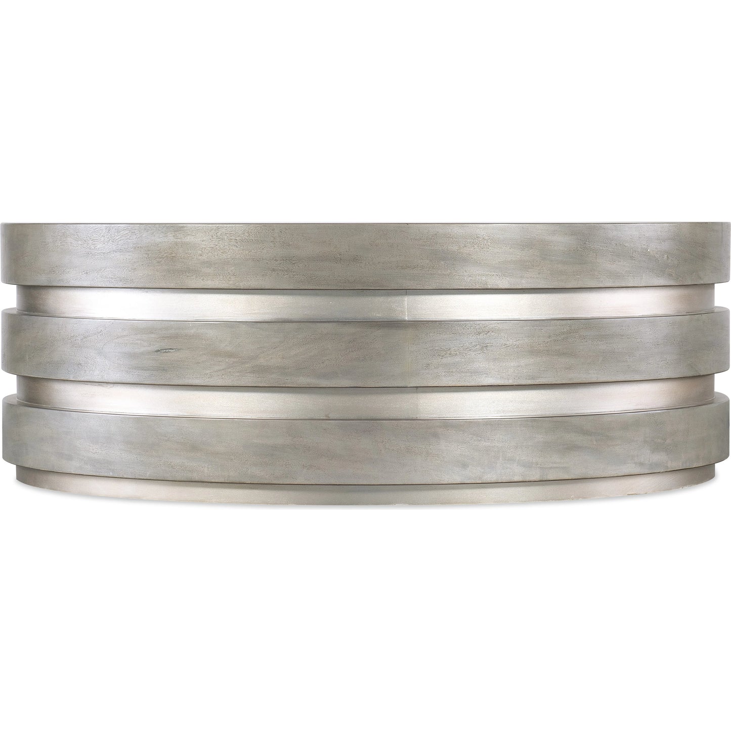 001 SI-2133596 | Primary Silo | Melange Guilded Cocktail Table by Hooker Furniture in gray, silver leaf. Made from figured primavera veneers with silver leaf in a modern style.