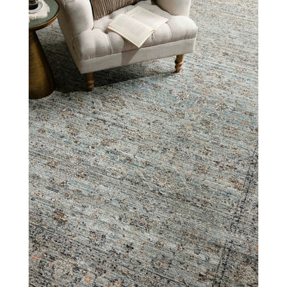 Katherine KES-01 Rug by Jean Stoffer x Loloi in ocean, gold. Made from 100% polyester in a unique style.