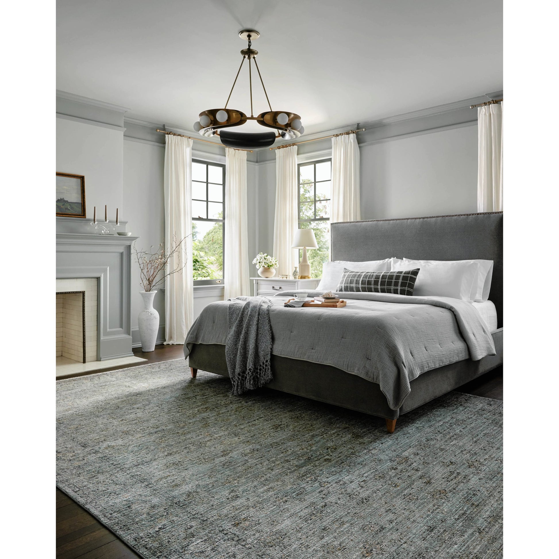 Katherine KES-01 Rug by Jean Stoffer x Loloi in ocean, gold. Made from 100% polyester in a unique style.