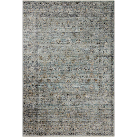 Katherine KES-01 Rug by Jean Stoffer x Loloi in ocean, gold. Made from 100% polyester in a unique style.