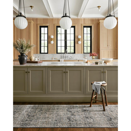 Katherine KES-05 Rug by Jean Stoffer x Loloi in graphite, jade. Made from 100% polye